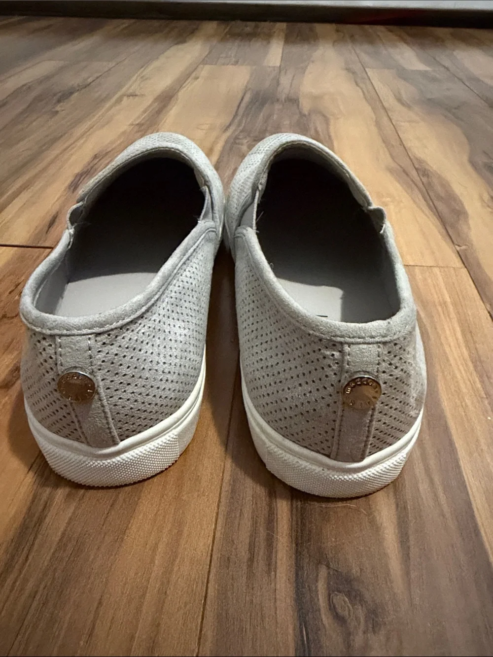 Madden Girl Light Gray Perforated Slip-On Sneakers